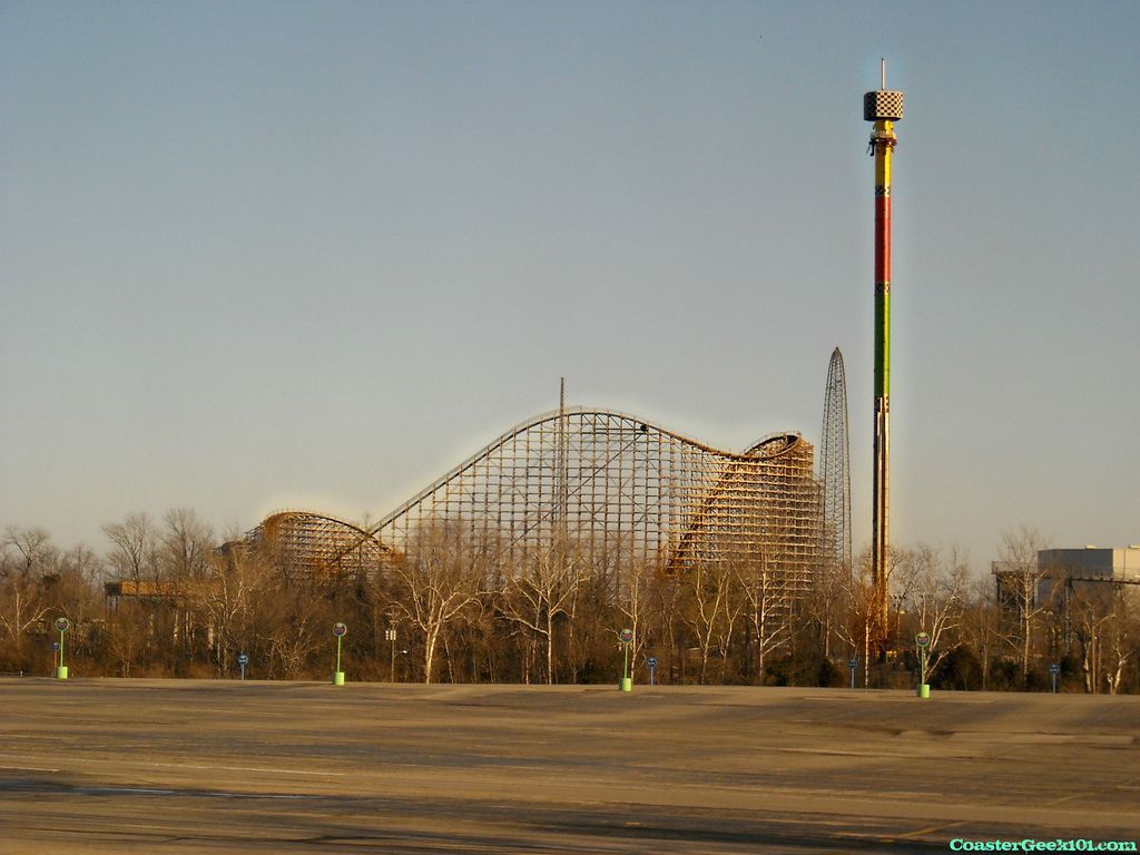 Son of Beast, Drop Tower, and Extreme Skyflyer at Kings Island on February 5,2012