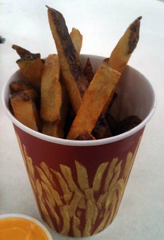 Potato works! Best fries EVER, dipped in their cheese sauce, oh ...